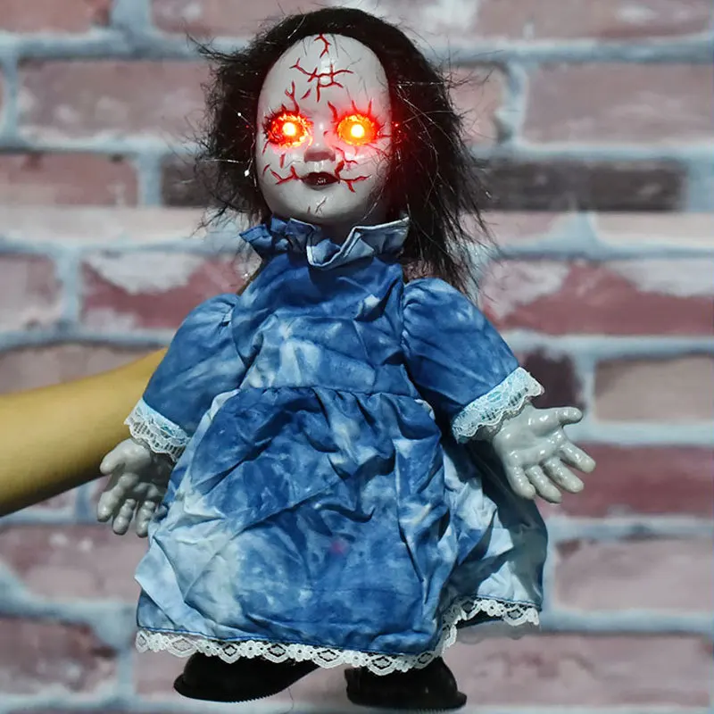 Bonecas assustadoras de halloween voz assustadora, boneca elétrica  assustadora de halloween, simulação de caminhada de controle de voz  brinquedos de