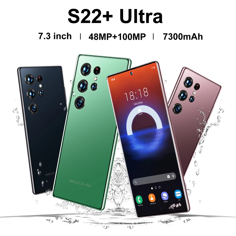 New S22 Ultra Phone Global Version 7.3 Inch Smartphone 3gb+64gb Android Cellphones Original Unlocked 5g Mobile Phones