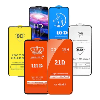 5d 9d 10d 111d 21d For iphone 12 Pro Max 21D Clear Mobile Phone Screen Protector For Iphone 13 Pro Max Tempered Glass