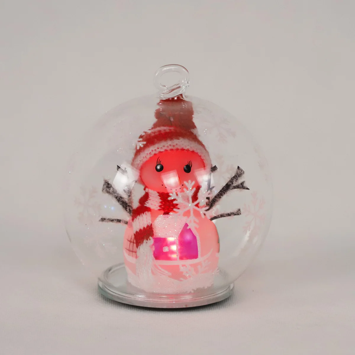 Factory Wholesale New Hot LED Pendent Ball Light with Santa Reindeer Snowman for Christmas Tree Decor CR2032