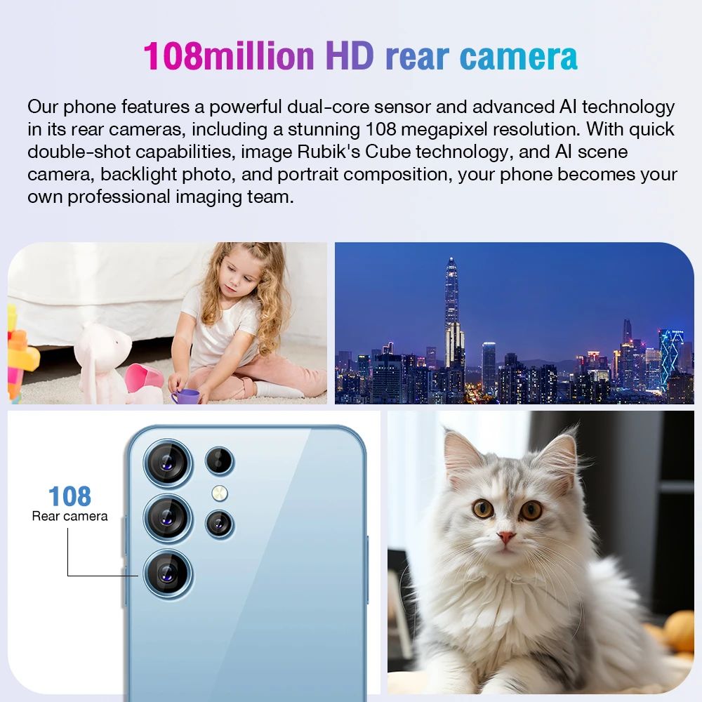 Original S24 Ultra 5G Smartphone S24 Ultra AI Celular Baratos Big Screen Big Battery 5g AI Mobile Phone Factory Price