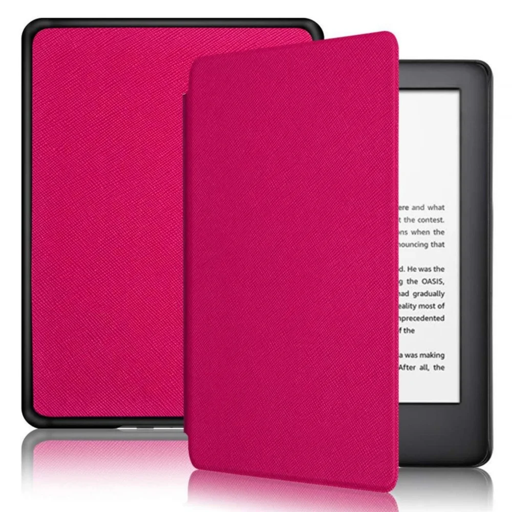 product solid color case only for kindle voyage released in 2014 cross texture protective case automatic wake sleep function laudtec-10
