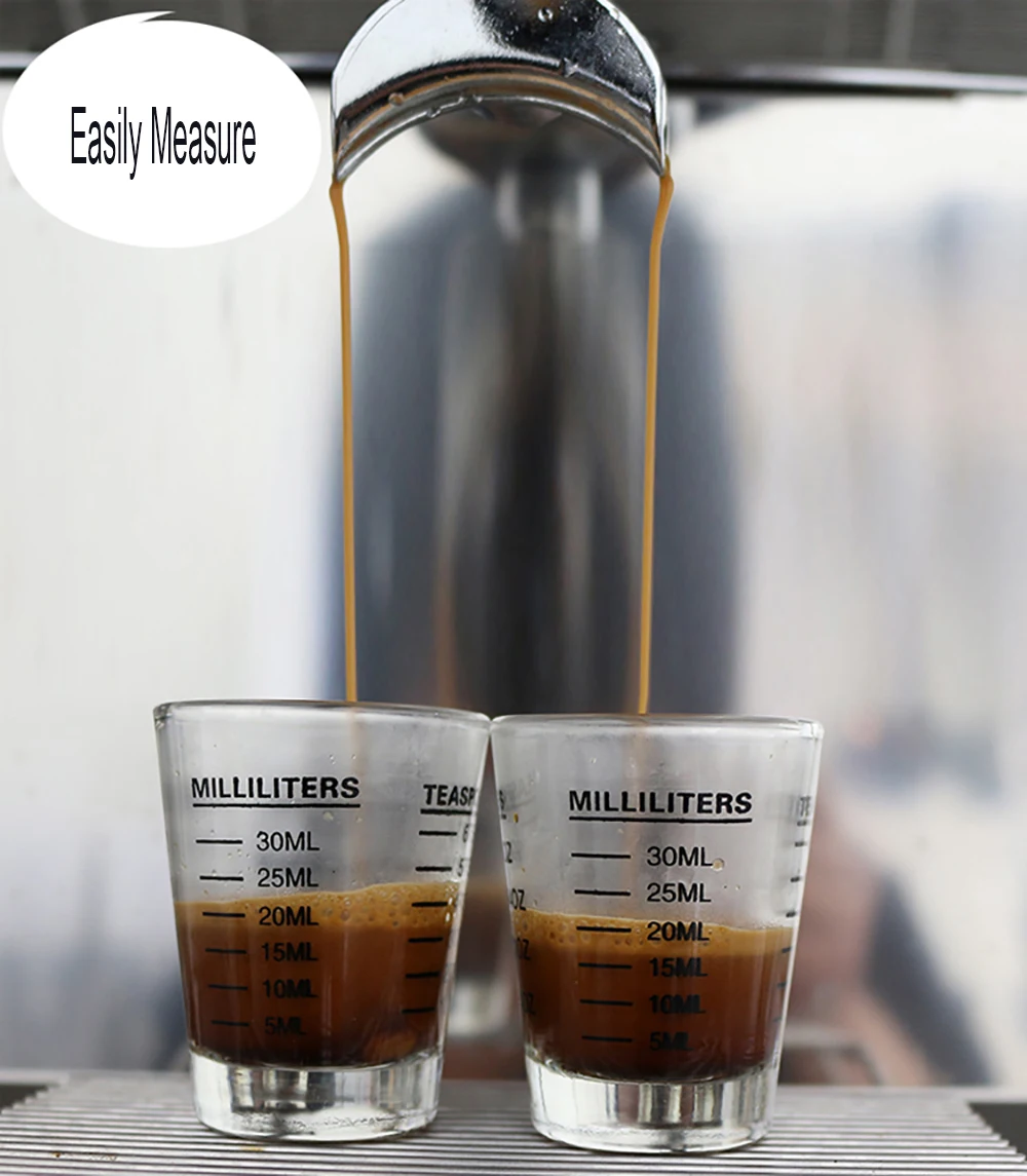 1pc Shot Glasses Measuring Cup Espresso Shot Glass Liquid Heavy Glass  Incremental Measurement