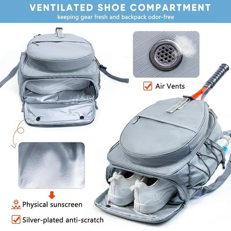 Customized Sports Backpack with 2 Rackets Waterproof Badminton Tennis and Pickle Bag, Customized logo preview 5