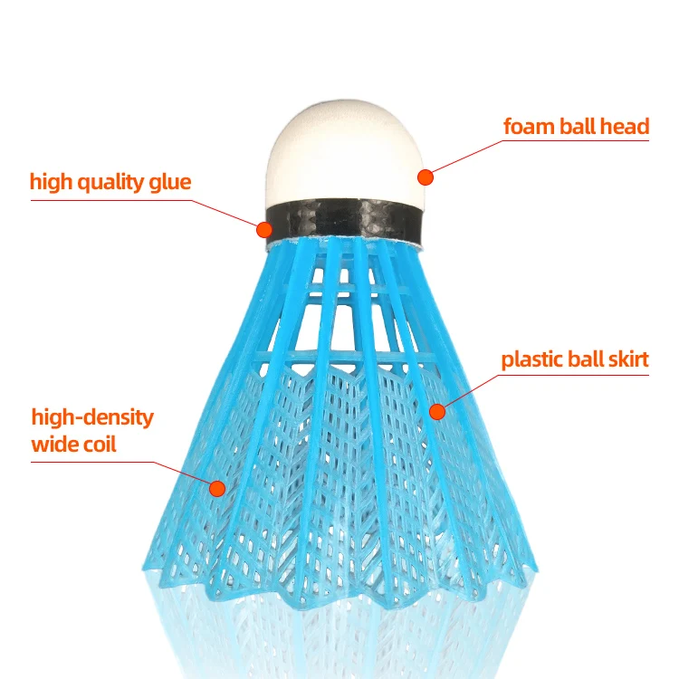 paquete de 12/5/3 piezas de color aleatorio, volantes plásticos de nailon para bádminton, juguetes para niños para uso en interiores y exteriores federball set