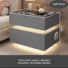 Light Gray_Wireless Charge + LED+Bluetooth Speaker