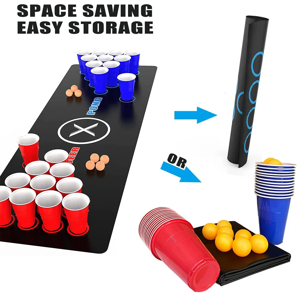 Beer Pong Table Folding Game Table Cover Pad Mat Drinking Games For