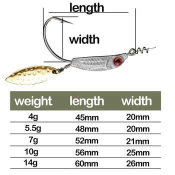 Cheery HK00486 Weighted Twistlock Fishing Jig Heads Blade Attachment for Stream River Lake-Swimbait Crankbait Spinner Bait Hooks – Soft Lure – view 4