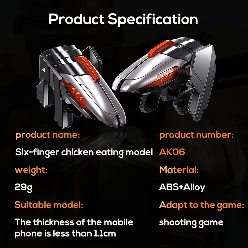 Memo AK06 Physical Joysticks Mobile Game Controllers PUBG Trigger Six ...