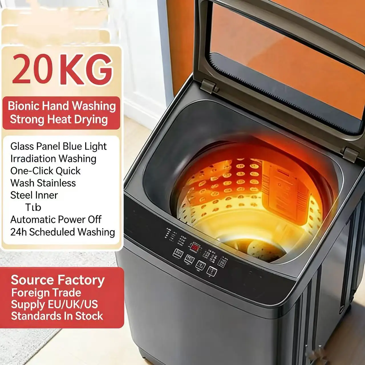 Full-Automatic Small Pulsator Household Washing Machine with Large Capacity Elution Dryi aperçu 3