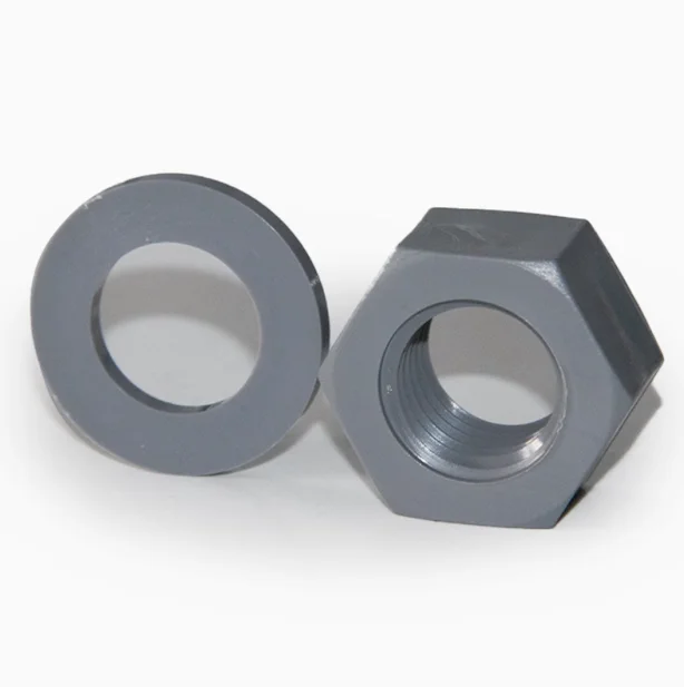 product professional standard in stock chemical resistant insulation polyvinyl chloride grey hex pvc nut-56