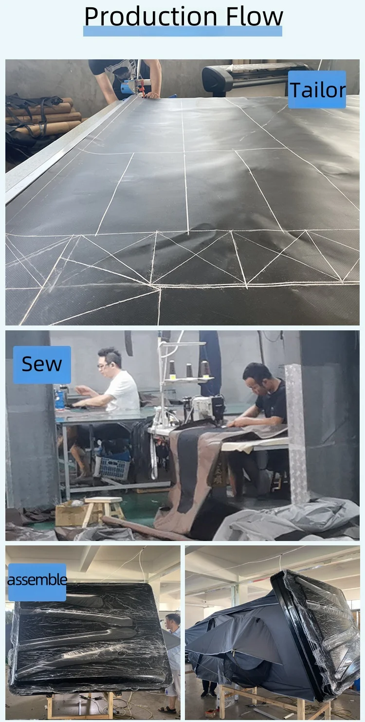 4 Person ABS Hard Shell Roof Top Tent with Waterproof >3000 mm and 280G Polyester Cloth for Outdoor Camping