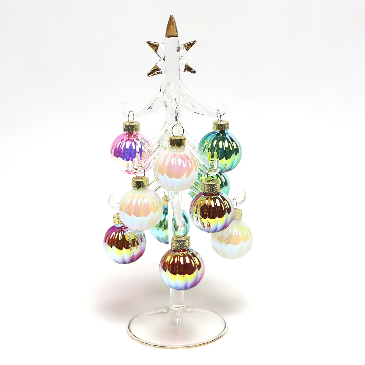 Fine glass ornaments interchangeable charms glass clear pine christmas tree stand decoration ball for sale gift home decoration