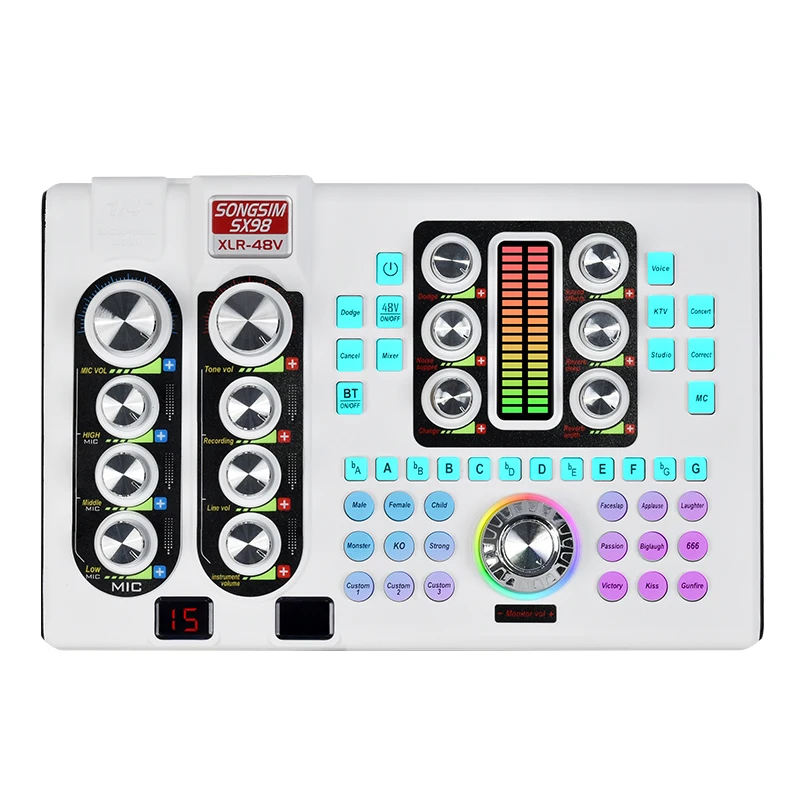 Professional SX98 48V USB Audio Sound Card Set ZX320 Condenser