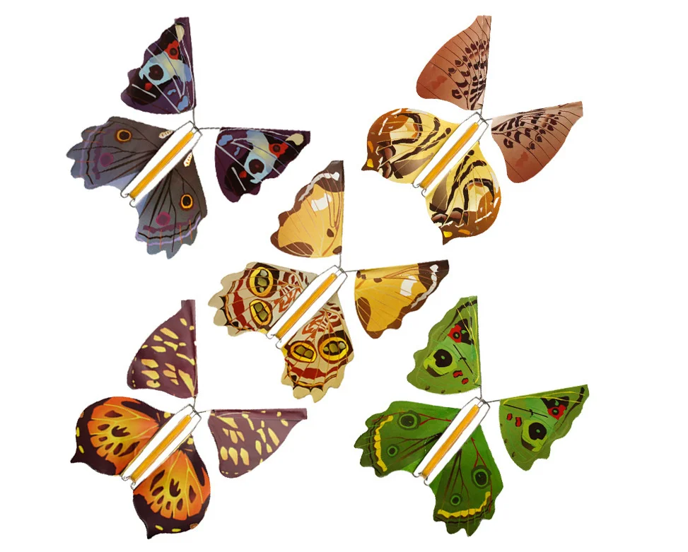 
 Amazon Волшебная 3D Летающая бабочка карта заводная Бабочка Фея резиновая повязка игрушки сюрприз  