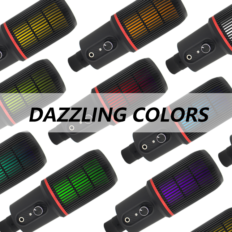 New Creative design RGB USB Condenser microphone Recording Youtube Mic Online Gaming desktop Computer microphone