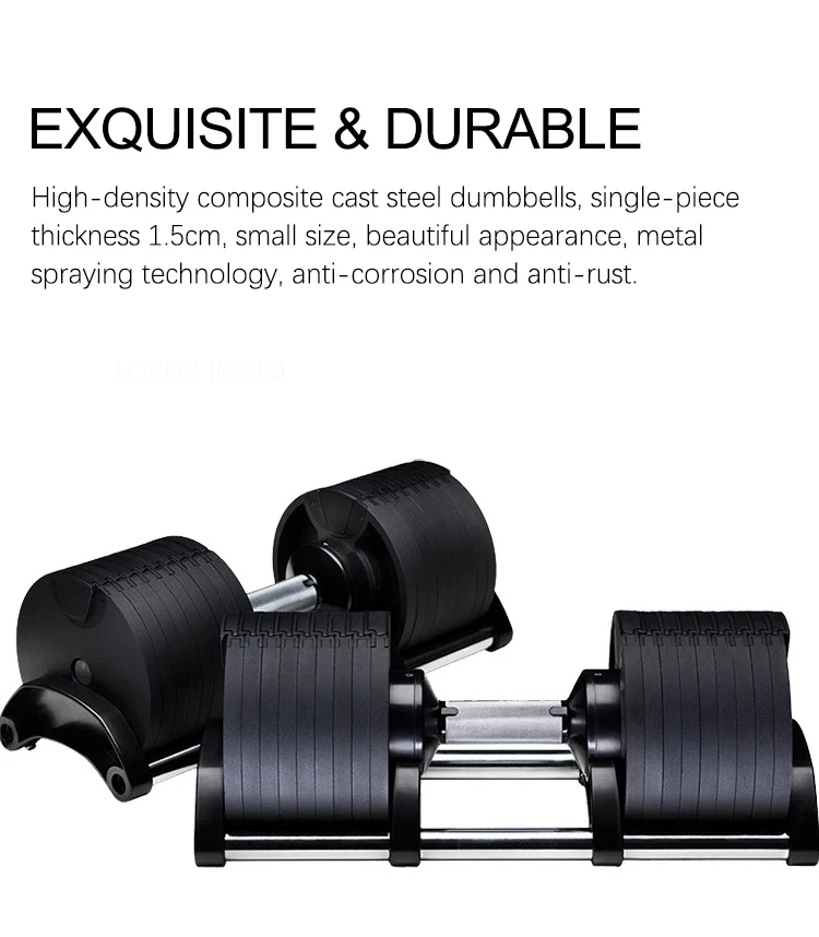 Longotech Strength Training Steel Dumbbell Block Cast Iron Adjustable