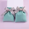 Green Bag with Grey Ribbon
