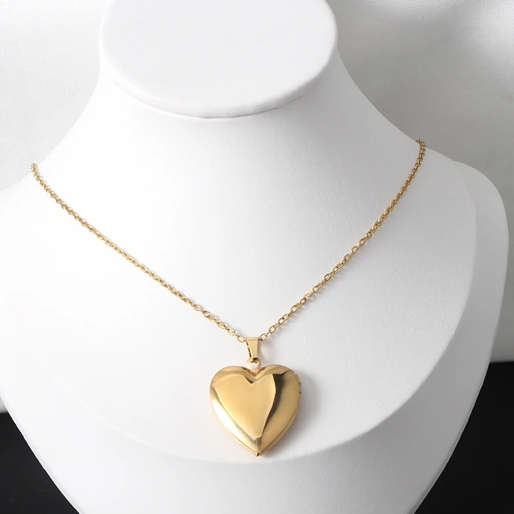 Heart Photo Locket Pendant Necklace