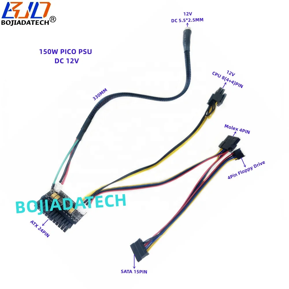 150W Output 12V DC Input Pico PSU ATX 24Pin Power Supply Module for Mini ITX PC Computer