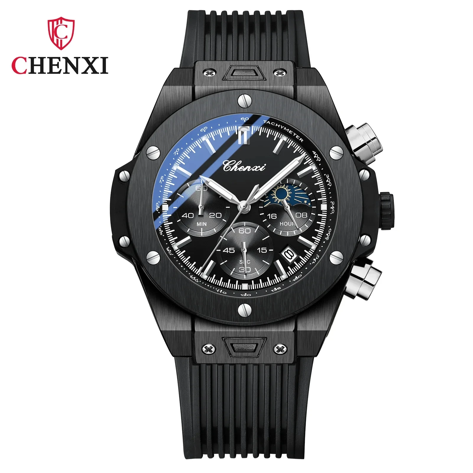 CHENXI 939 Black Watch for Men Creative Fashion Luminous Dial With