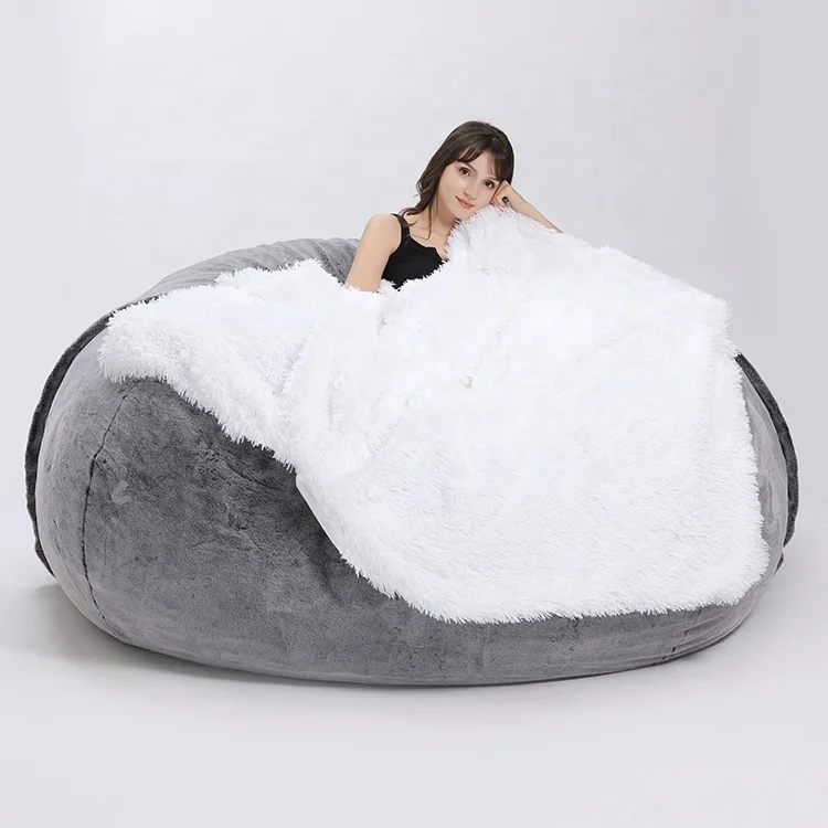 Giant Bean Bag Bed Memory Foam Big Beanbag Cozy Living Room Sofas ...