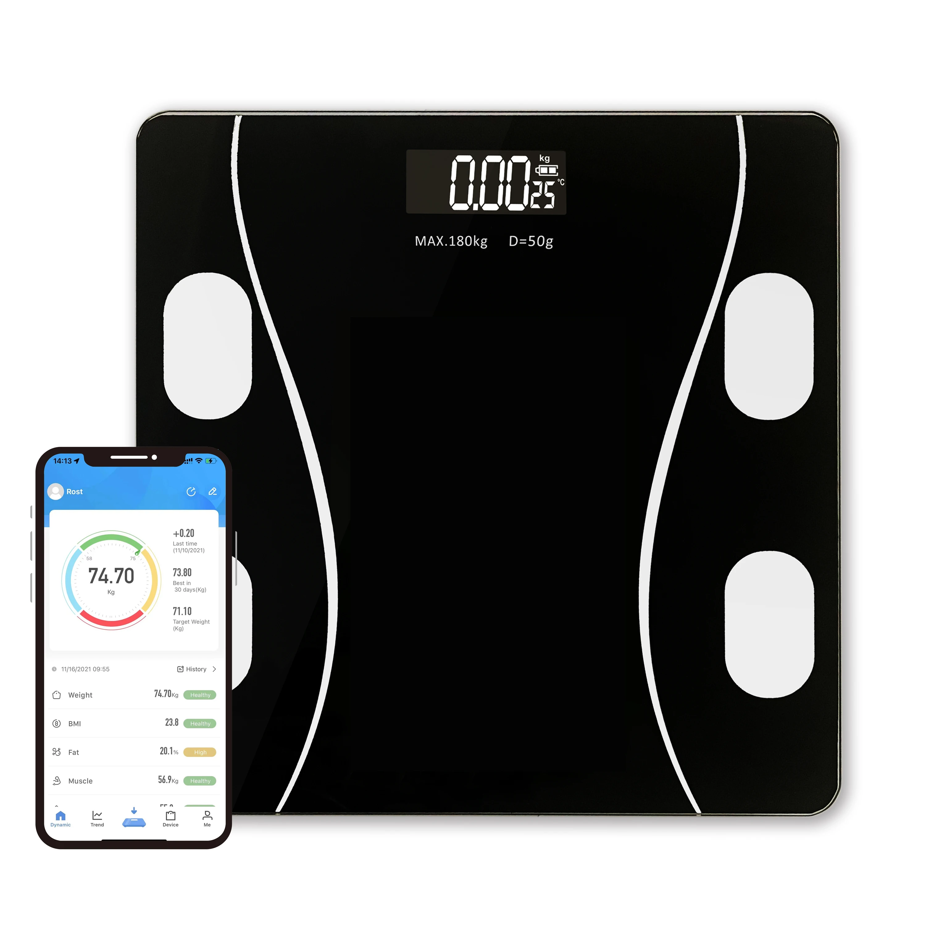 MERCURY PRO DIGITAL BMI BATHROOM SCALE 396LBS - American Weigh Scales