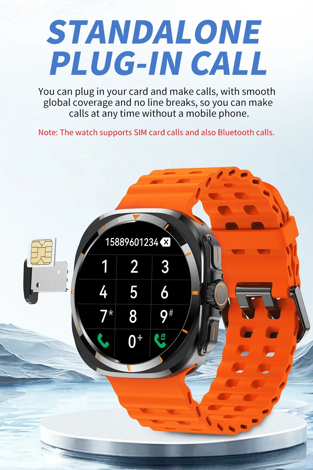 Hot Sale BW8 Smart Watch Global Inch With Wifi Phone Telescopic Camera  400 Mah Battery SIM Card Smartwatch Phone Watch