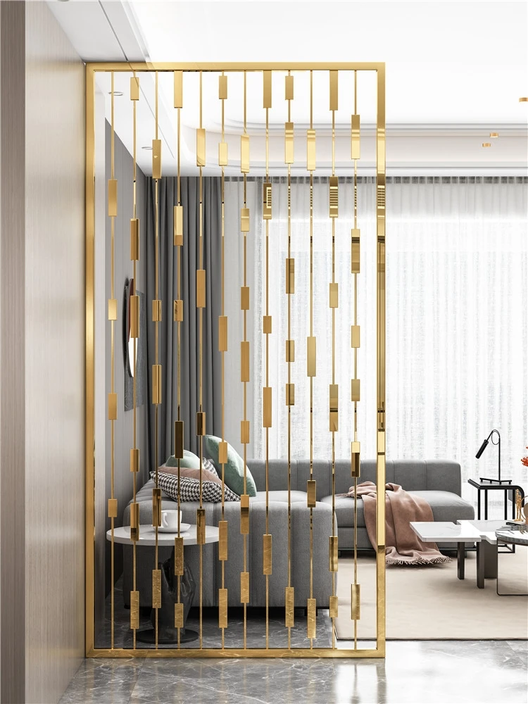 Modern Design Stainless Steel Screen Partition Fixed Room Divider For Wall Decor Salon Panel