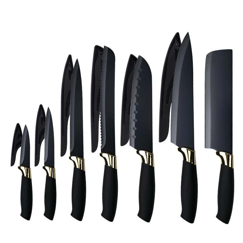 Professional Chef Knife Set Non Stick High Quality Carbon Stainless Steel Kitchen Knives Set