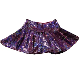Custom Kids Summer Stylish Design Chic Sequin Short Skirt Elegant Girls Sequin Skirt