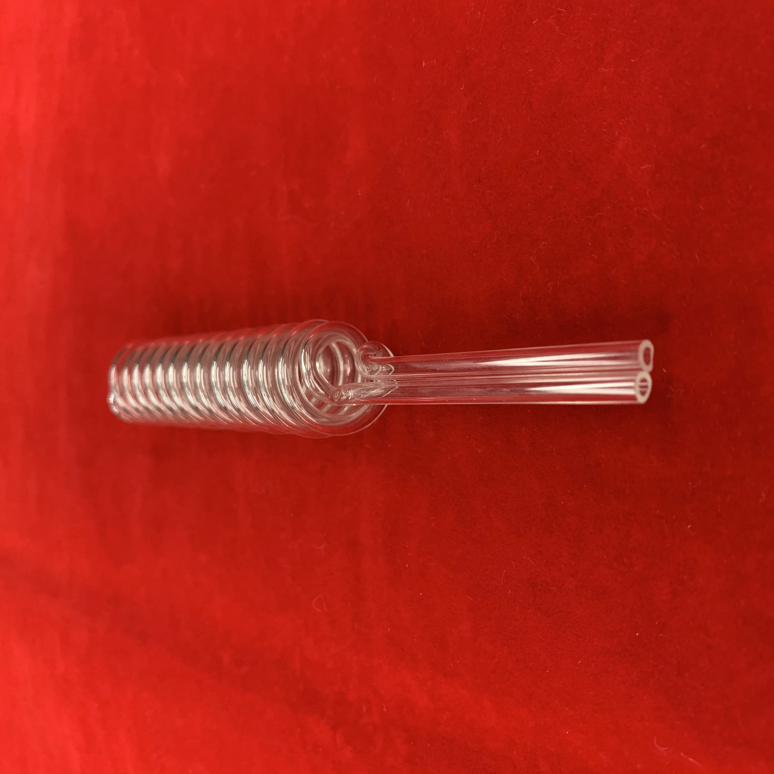 Clear Spiral Quartz Glass Pipe - 1100°C Tube Furnace Accessory