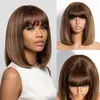 Blunt cut bob brown highlight