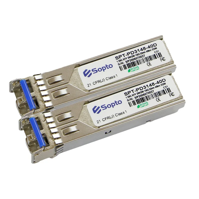 Factory Price DWDM Transceiver SFP 2.5G C31 100GHz 40km 80km 120km Duplex LC DWDM Fiber Optic Module
