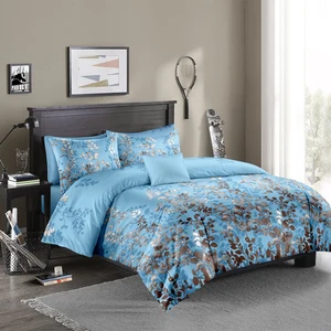Professional Design Team Luxury Modern Style Blue Printed Polyester Quilt Duvet Bed Cover Bedding Set