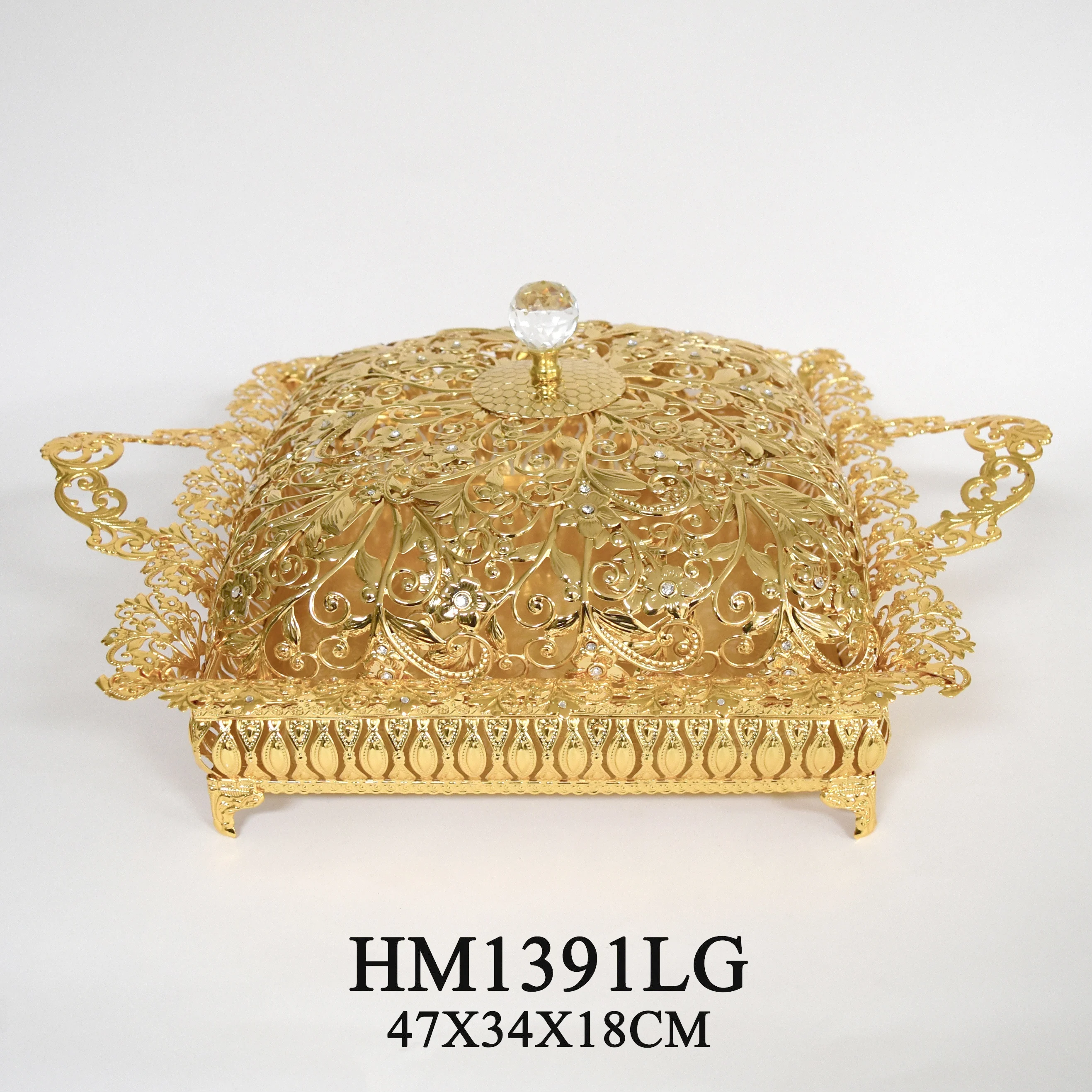 Декор для домашней вечеринки, золотой, серебряный, металлический плоский лоток для сухофруктов с ручкой