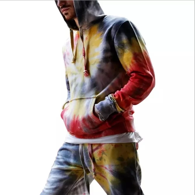 Tie Dye Sweatpants And Hoodie Set 