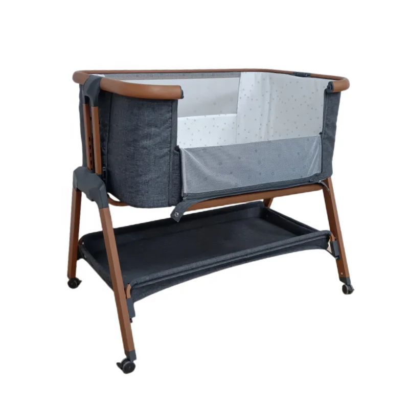 Multi-functional Metal Frame New Born Baby Bassinet Convertible Travel  Organic Cotton Round Carry Sleeping Baby Bed Cot