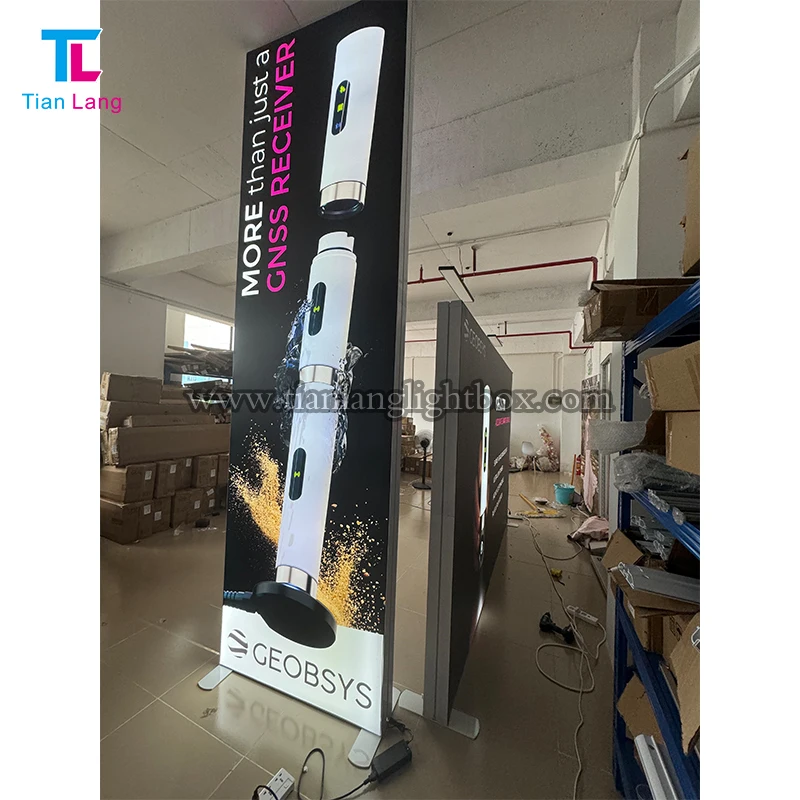 Ramiai sudedamas aliuminio audinys 10x10 mese stoties fonas, standartinis stoties prekybos stoties rodymo šviesos dėžutė