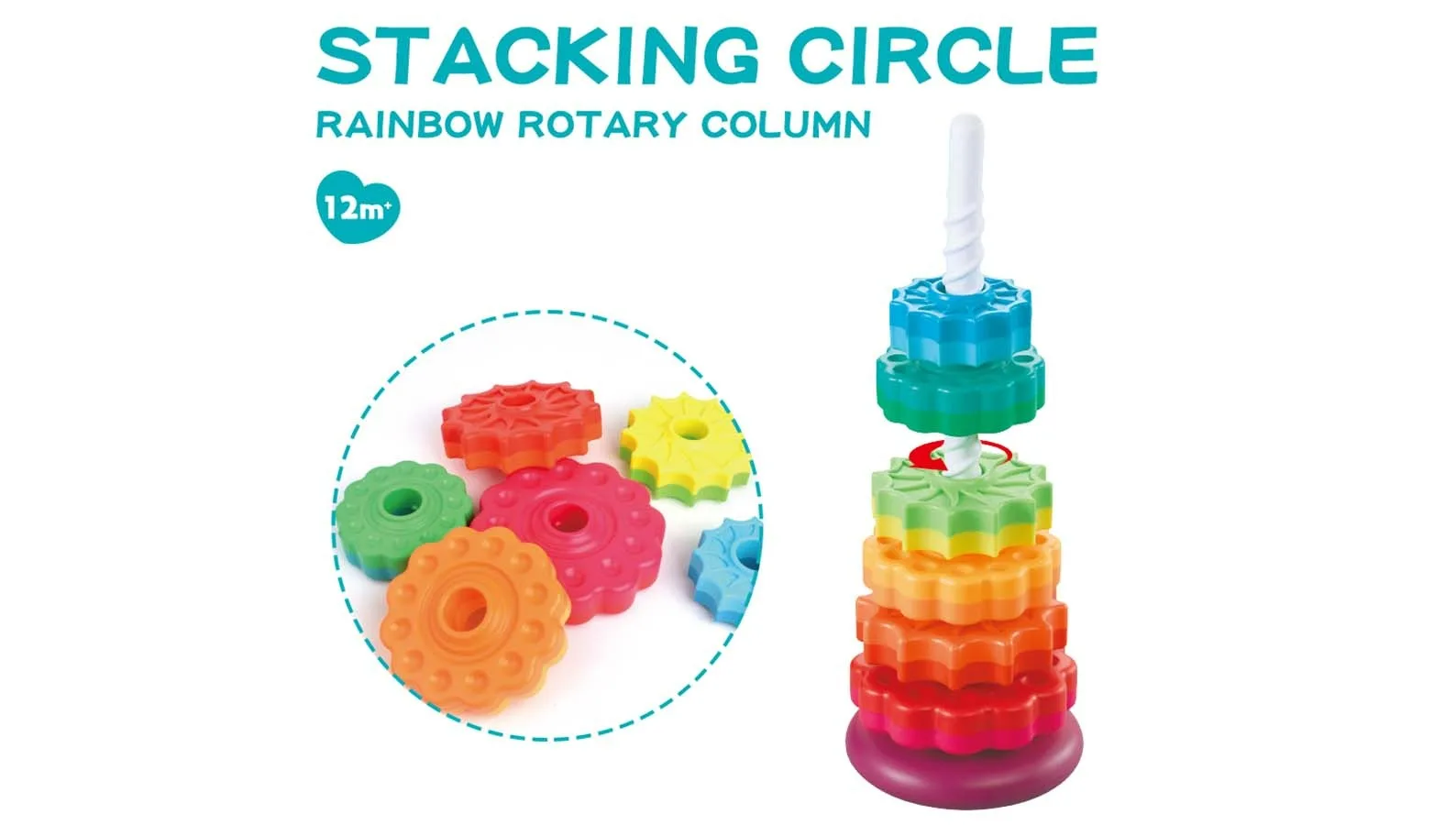 Fatbrain Fat Brain Spin Again Baby Spinning Rainbow Stacking Toys For ...