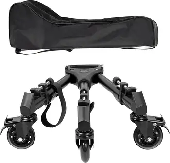 Smallrig Universal Photography Tripod Dolly, Heavy Duty with 3" Rubber Wheels, Adjustable Legs and Carry Bag -3986
