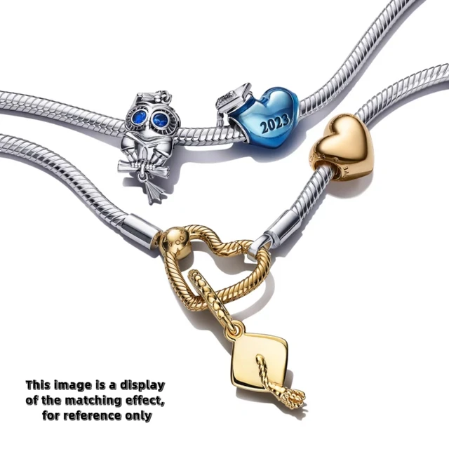 PandoraBBF 925 Silver Exclusive Coronation Bracelet Set DIY Gold Love Graduation Hat Beautiful Hope
