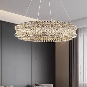 Modern Ring Island Decoration Dining Room Crystal Chandelier Lighting Fixture Crystal Lamp