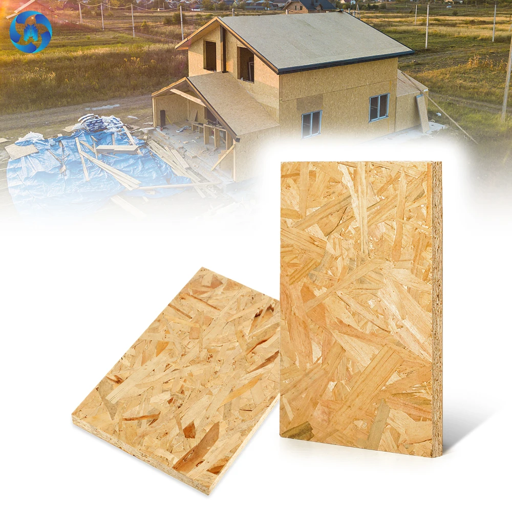 Oriented Strand Board (OSB3) Termite Resistant Custom Size 1220*2440 Plywood Board Finished Surface for Roofing