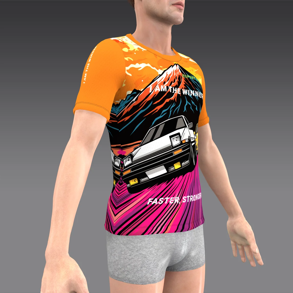 Men's Esport Jersey - Faster and Strongest Sublimation Gaming T-Shirt with Mesh Bright Colors Fabric