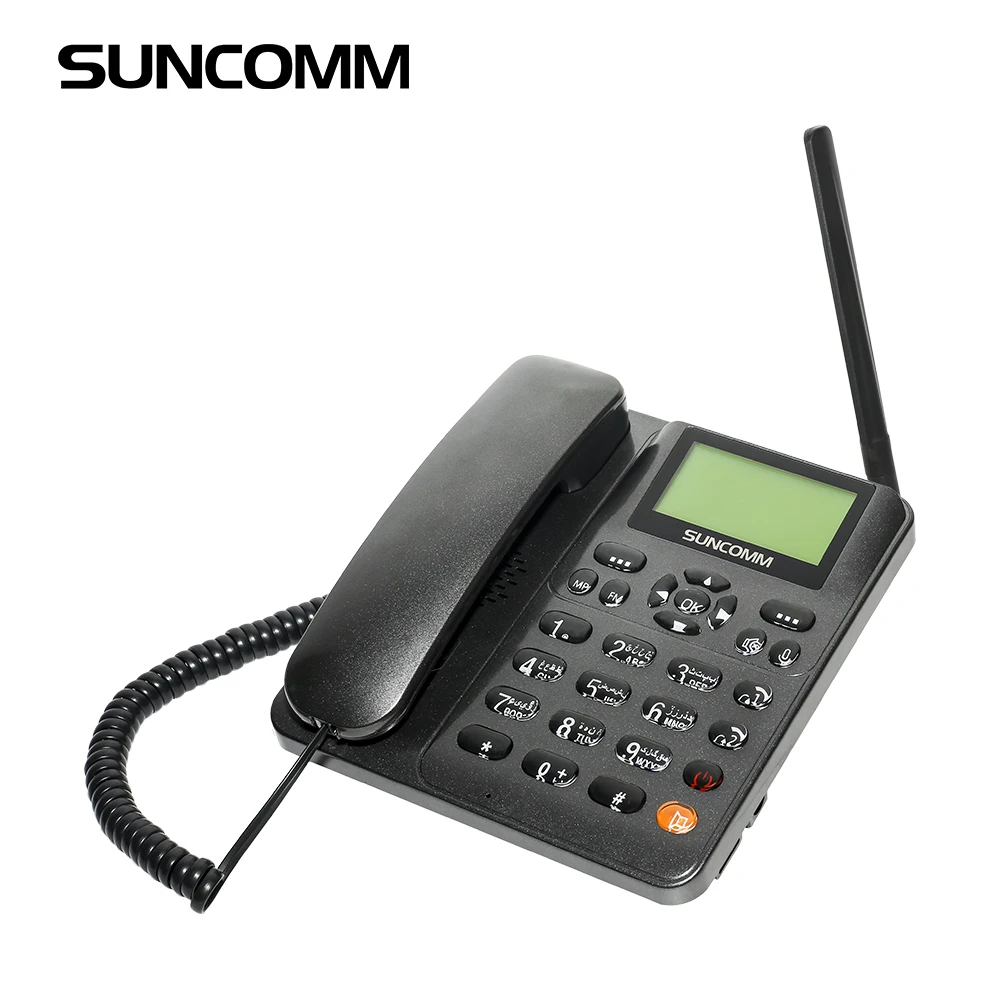 SUNCOMM G618 GSM Fixed Wireless Phone with SIM Card FM call mute MP3 Music Playback Office Home Wireless Desktop Phone
