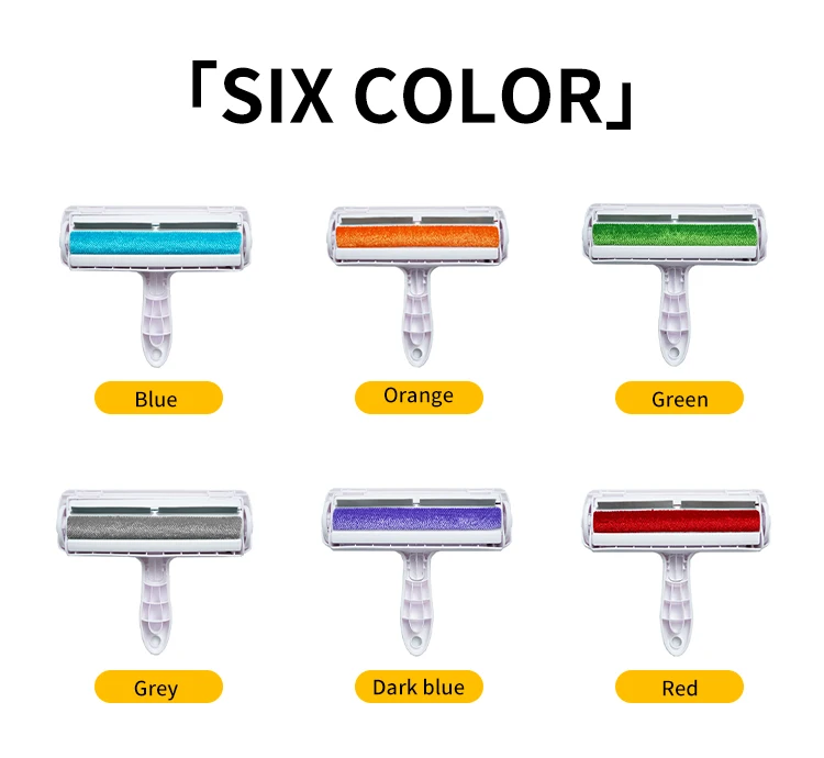 Custom Logo Self Cleaning Reusable Dog Cat Pet Hair Remover Brush Lint Roller Pet Fur Hair Remover for Pets Cleaner Brush