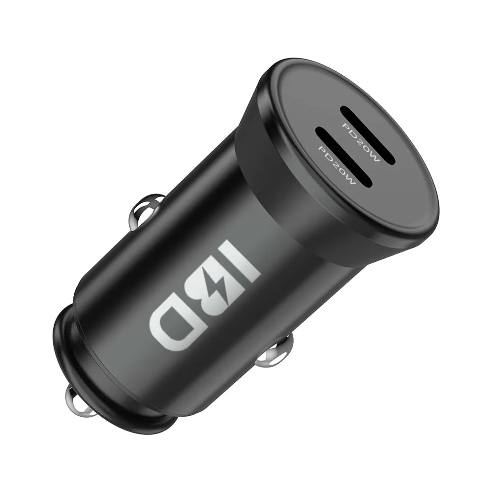 
 High Quality IBD Mini Dual USB Car Charger PD20 Watt Type C Car Charger With Fast Charging  