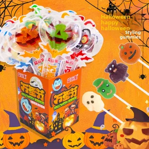 Pumpkin Ghost Shape Halloween Bouquet Creative Soft Candy Gift Snack Boxed Supermarket Fruity Hot Sale Coated Bag