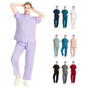 Wholesale Custom Women Medical Scrubs Set Hospital Scrubs Uniforms Doctor Nurse Scrubs Set
